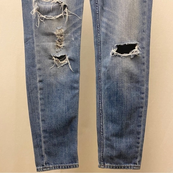 Abercrombie Sz 00 Ripped Front Boyfriend Jeans Mid Rise Distressed Non-Stretch - Picture 7 of 14